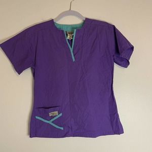 Urbane Scrubs V-Neck Purple Scrub Top Medical Uniform XS